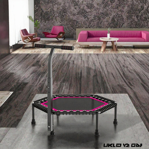 Mini Trampolín Plegable de 50 Pulgadas, Trampolín de Ejercicio y Fitness con Manillar Ajustable para Adultos y Niños, Uso Doméstico - Product Image 3