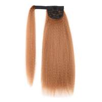 Perruque Afro pour femmes africaines, queue de cheval, style YAKI, en fibre haute température, bouclée et volumineuse, avec bâtonnet magique, cheveux longs bouclés, fabriquée à la machine, modèle