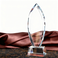 Trophée d'impression couleur du prix d'entreprise commémoratif en cristal créatif personnalisé Trophée en cristal forme de pétale