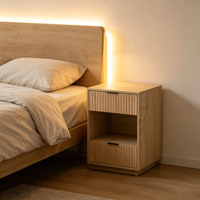 Table de Chevet Moderne Minimaliste avec Rangement en MDF, Design sur Pied pour Petits Appartements, Vente Directe Usine Transfrontalière