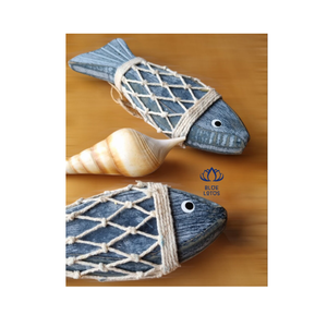 Nuevo producto 2024 artesanía de madera de pescado decoración de madera arte de pared del hogar de Loto Azul Vietnam - Product Image 1