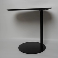 Table basse de salon moderne minimaliste ADA à colonne unique avec élévation à gaz, hauteur réglable, cadre en métal MDF pour ordinateur portable