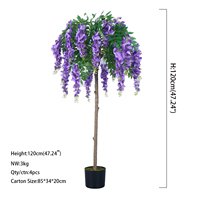 Plante artificielle de luxe détachable, arbre de glycine artificiel, plante verte réaliste en pot
