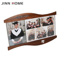 Cadre photo de graduation en bois ondulé avec impression UV personnalisée, cadre décoratif mural souvenir de diplôme