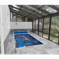 Maison en verre de conteneur maritime, grands panneaux de verre fixes pour vérandas, pour piscine, véranda en verre, maison en verre