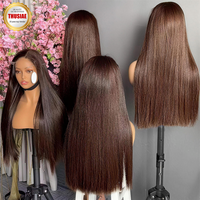 Perruque de cheveux humains bruts vietnamiens 15A SDD, qualité salon, ultra-lisse, sans colle, avec dentelle frontale HD, pré-épilée, 40 pouces de long