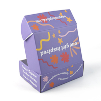 Boîtes d'expédition en carton ondulé violet mat personnalisées en gros pour emballages cadeaux