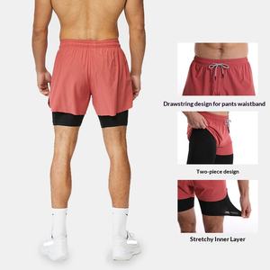 Pantalones Cortos Deportivos 2 en 1 <span class=keywords><strong>para</strong></span> <span class=keywords><strong>Hombre</strong></span>, de Secado Rápido, Ecológicos, con Bolsillo Integrado y Orificios Transpirables <span class=keywords><strong>para</strong></span> <span class=keywords><strong>Gimnasio</strong></span> y Uso Diario - Product Image 3