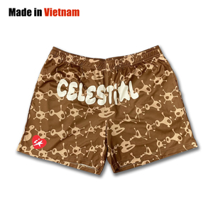 กางเกงขาสั้นแบบหลวมสำหรับผู้ชายผ้าโพลีเอสเตอร์ตาข่ายใส่เล่นกีฬาวิ่งออกกำลังกายชายหาดวิ่งออกกำลังกาย - Product Image 1