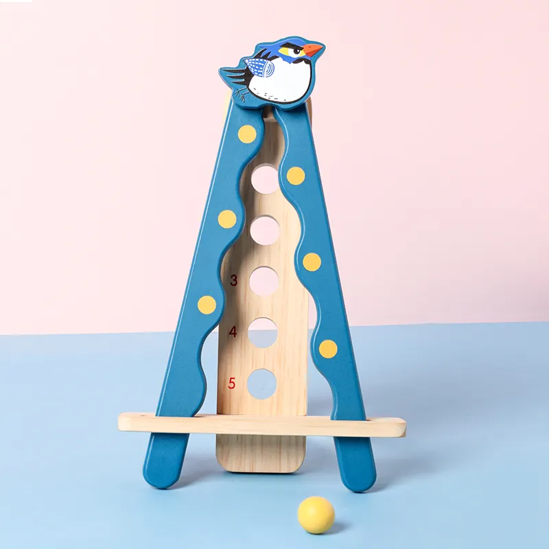 Montessori Wooden children's puzzle climbing ball decompression game clip bead toy