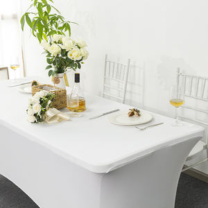 Couvertures de table en Spandex Rectangle de 6ft et 8ft de qualité hôtelière Nappe en polyester de banquet imprimé et de mariage Nappe tissée extensible - Product Image 6