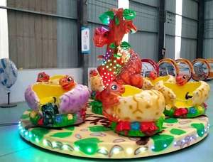 ม้าหมุนโลหะธีมไดโนเสาร์และถ้วยชาสำหรับเด็กอุปกรณ์สวนสนุกกลางแจ้งม้าหมุนสำหรับขายในห้างสรรพสินค้า - Product Image 2