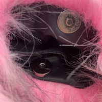 Sac à main tendance Y2K rose pour femme avec pompon en fausse fourrure de raton laveur, sac à main en peluche moelleuse pour femme