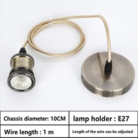 Support de lampe E27 en aluminium à l'extérieur et en plastique à l'intérieur + fil tressé de 1 mètre