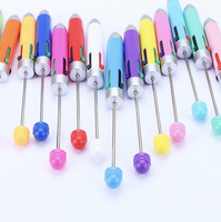 신상품 0.7mm 플라스틱 볼펜 4색 비즈펜 DIY 쥬얼리 제작 및 로고 홍보용