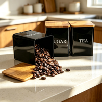 Boîte de rangement pour café, format extra large, boîte en métal pour matcha, boîte à thé, boîte hermétique avec couvercle