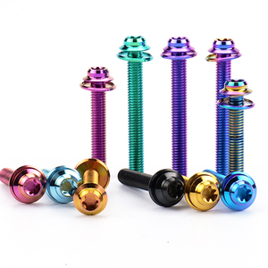 Tornillos de palanca de freno de aleación de titanio anodizado GR5 con recubrimiento de zinc grueso, tornillos hexagonales M5 para brazo de manivela de bicicleta de carretera - Product Image 5