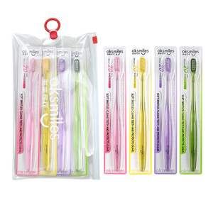 Cepillo de dientes de viaje Ok Smiles, paquete de 4, cerdas suaves, portátil, para adultos, uso doméstico - Product Image 4