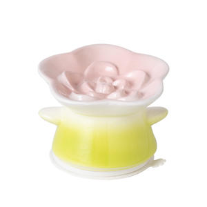 Alimentador lento de alimentación animal personalizable para cachorros, cuenco de flores para perros y gatos con comida bonita elevada de cerámica - Product Image 5