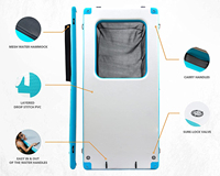 Plateforme flottante gonflable en maille pour piscine, île flottante, plateforme de natation, blocs de tapis flottants - Usage commercial et domestique, capacité 500 kg