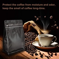 8oz/0.5lb/250g Noir Sacs de Café avec Valve Stand Up Pouch Zipper Convivial Éco Café Emballage Sacs