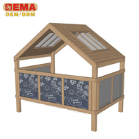 EMA 2025 Maison de gribouillage pour enfants Art Station Grande maison de jeu extérieure en bois avec tableau mural et tableau de peinture