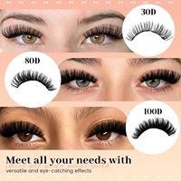 Kit d'extensions de cils synthétiques à 30 rangées, les plus vendues, pour l'exportation, 916 mm, grappes de cils segmentées individuelles, volumineuses