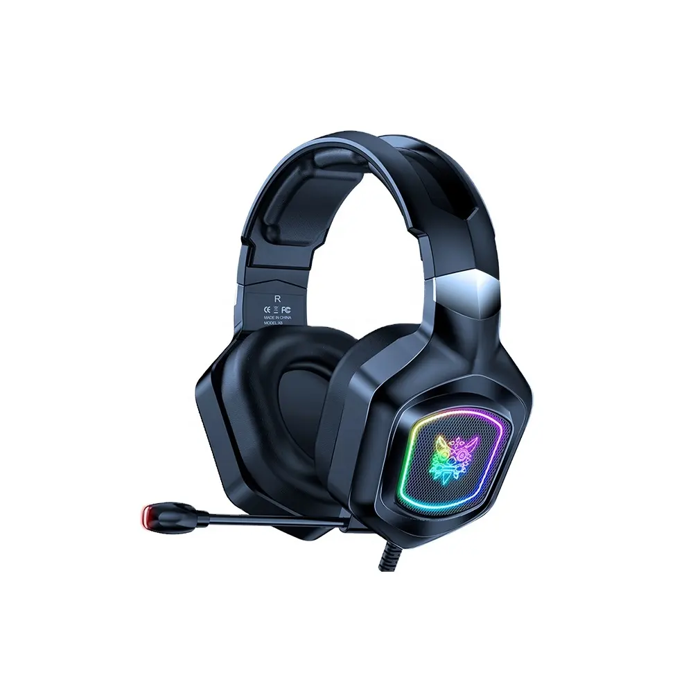 Gaming Headset for Nintendo Switch PS4 Xbox One Mobile Ipad Noise Cancelling PC Headset with Mic Cool LED Light Comfort Earmuff