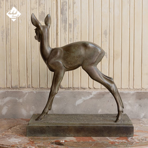 Sculpture <span class=keywords><strong>de</strong></span> faon en bronze minimaliste moderne, figurine <span class=keywords><strong>de</strong></span> cerf en cuivre artisanale pour bureau, <span class=keywords><strong>salle</strong></span> d'étude, club, salon - Product Image 2