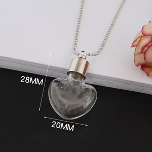 Collier pendentif en verre avec flacon ouvrable de style ethnique chaîne remplaçable avec bouteille de parfum ouvrable pendentifs et breloques à la mode - Product Image 3