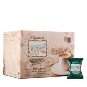 Capsule di Caffè Compatibili Gattopardo 100 per NESPRESSO, Set con Coperchio in Metallo, Alluminio e Plastica - Product Image 1