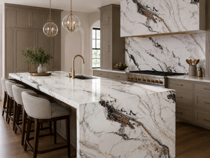UNION STONE Calacatta Bronze Noir, Losa Grande de Cuarzo Artificial Impreso, Diseño Moderno Ecológico para Cocina, Pared, Baño, Comedor - Product Image 4
