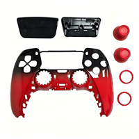 Kit Penggantian Cangkang Lengkap untuk Kontroler PS5 DualSense BDM-010/020/030/040/050 Casing Merah Gradasi Dengan Touchpad D-Pad Modding DIY