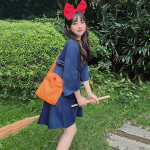 Costume de cosplay <span class=keywords><strong>Kiki</strong></span>'s Delivery Service - Robe de <span class=keywords><strong>sorcière</strong></span> bleue avec nœud rouge, tenue de jeu de rôle d'anime - Product Image 5