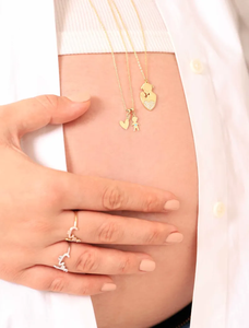 Collar con Colgante de Corazón con Siluetas de Niños en Acero Inoxidable 316L Chapado en Oro de 18K Jietao, Joyería Sentimental con Corazón Esmaltado Personalizado para Mujer - Product Image 2