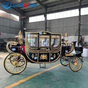 Charrette royale électrique noire personnalisée, chariot de transport spécial, wagon de mariage, charrette électrique à chevaux - Product Image 2