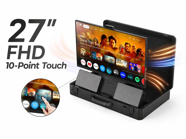 Cross-border New 27inch Portable Android Touchscreen Display Briefcase LED Tablet All-in-One Device 1920x1080 Resolution Black