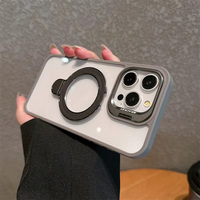 Étui de protection magnétique en métal avec support et film de protection d'objectif Promax pour iPhone 16 13 12 14 15 17 18 Pro Max