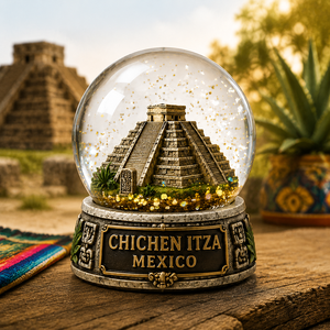 Globo <span class=keywords><strong>de</strong></span> Nieve Personalizado <span class=keywords><strong>de</strong></span> Resina <span class=keywords><strong>de</strong></span> la Pirámide <span class=keywords><strong>de</strong></span> Kukulkan, <span class=keywords><strong>Itza</strong></span>, México, Recuerdo Turístico, Decoración para el Hogar, Regalo - Product Image 1