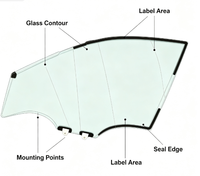 Vitre de porte avant droite Geely EX2, OE 6608371148, taille précise, pièces de rechange pour vitres de voiture
