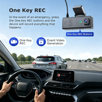 Cámara para Coche 4G con GPS Integrado, Visión Nocturna Infrarroja, Grabador de Estacionamiento, Cámaras Duales, Detección de Radar Dual, Sensor G, Grabación con una Sola Tecla