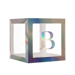 Caja transparente de 26 letras del alfabeto láser para fiestas de baby shower, caja de embalaje para globos de fiesta, bricolaje - Product Image 2