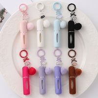 Atomizador de Perfume Portátil Recargable de 5ml con Logotipo Personalizado, con Llavero de Pompón para Bolsos y Mochilas de Mujer, para Uso Diario