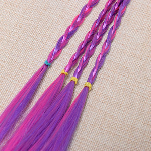 Queues <span class=keywords><strong>de</strong></span> <span class=keywords><strong>cheval</strong></span> dégradées colorées pour enfants, accessoires <span class=keywords><strong>de</strong></span> tresses à 4 brins <span class=keywords><strong>de</strong></span> 15 pouces <span class=keywords><strong>avec</strong></span> élastique, extensions <span class=keywords><strong>de</strong></span> cheveux pour filles, vente en gros - Product Image 3