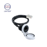 Connecteur RJ45 blindé STP à montage sur panneau Lshitech, étanche avec câble de 0,1 m à 1 m, prise femelle, connecteur Ethernet étanche