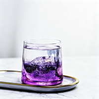 Verre à boire texturé coloré en verre de base pour whisky, cocktails, jus, eau – Vaisselle pour la maison, le bar et les restaurants