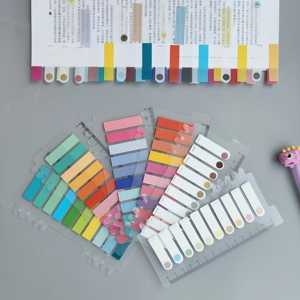 Paquete de 6 pestañas autoadhesivas para índice, regla, pestañas para archivos, banderitas, marcadores de página de colores, etiquetas para lectura, notas, libros, oficina - Product Image 3