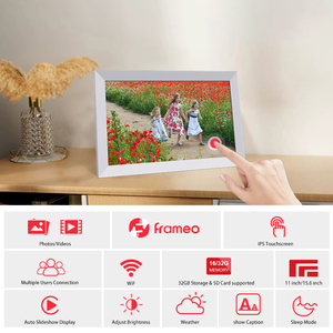 Ce/FCC chứng nhận khung ảnh kỹ thuật số <span class=keywords><strong>15</strong></span> inch <span class=keywords><strong>HD</strong></span> kỹ thuật số Khung ảnh điện tử hình ảnh thông minh lịch màn hình cảm ứng cho gia đình - Product Image 2