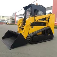 Excavator Loader Mini Retro Diesel HTS65 Baru, Backhoe, Sesuai Standar CE EPA, Wheel Loader Roda Besar dengan Kapasitas Angkut 5 Ton