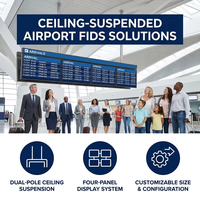 Suministro Directo de Fábrica: Terminal FIDS de Techo para Interiores, Sistema LCD Integrado 4K, CMS para Señalización en Aeropuertos e Información de Vuelos